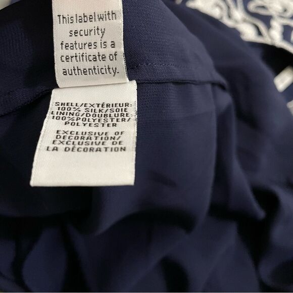 Diane von Furstenberg Maslyn Woven Shift Silk Dress Navy Size 2 - Picture 7 of 8